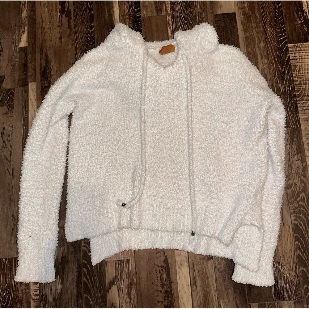 POL white fleece sweater